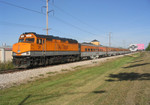 The Hawkeye Express prepares to head west with its 2nd load at Vernon siding in Coralville, IA.  3-September-2005.