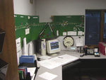 Prototype IAIS dispatcher panels shot in the Iowa City headquarters in 2001.