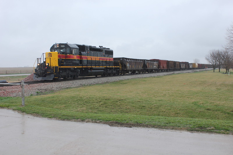 Ballast train at the Twin States crossing.
