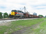 Ballast train pulls into Anita, July 11, 2011.
