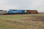 At the grade crossing west of Walcott.