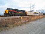Hawkeye Express car is on the turn, en route to Peoria for the KJ's Christmas train, Dec. 5, 2011.