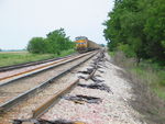 Pusher on the UP coal train tied down at Earlham siding, June 14, 2011.