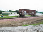 Here's a new one; a boxcar spotted at Pellet's.  I don't know if it's in storage or a revenue car though.
