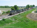Grain train/WB at the Wilton overpass, May 15, 2012.