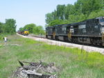 And meeting the EB at West Lib. siding.  Barry's over there getting a closeup.