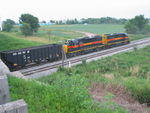 EB coal mtys pull down N. Star siding to meet the WB turn, July 14, 2011.