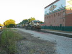 Still a little dark, the NS grain train is coming down the hill at Mo. Div. Jct., Aug. 17, 2012.