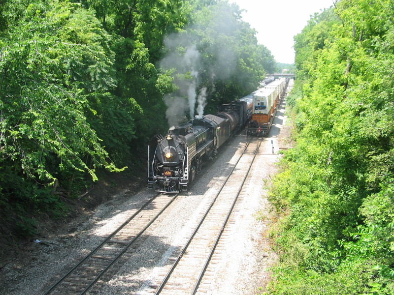 Leaving Iowa City after dropping off the business cars.