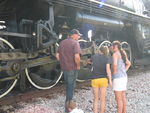 My cousins inspect the valve gear at West Lib.