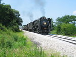 Steam train arrives at the west end of Yocum, July 19, 2011.