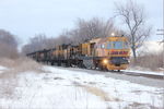 Rail grinder is broken down at the mp220 gravel crossing east of West Liberty.