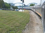 Curving along the BN Industrial track into the display area.