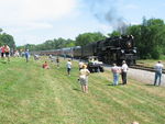 Parked on the Bureau curve to load passengers.