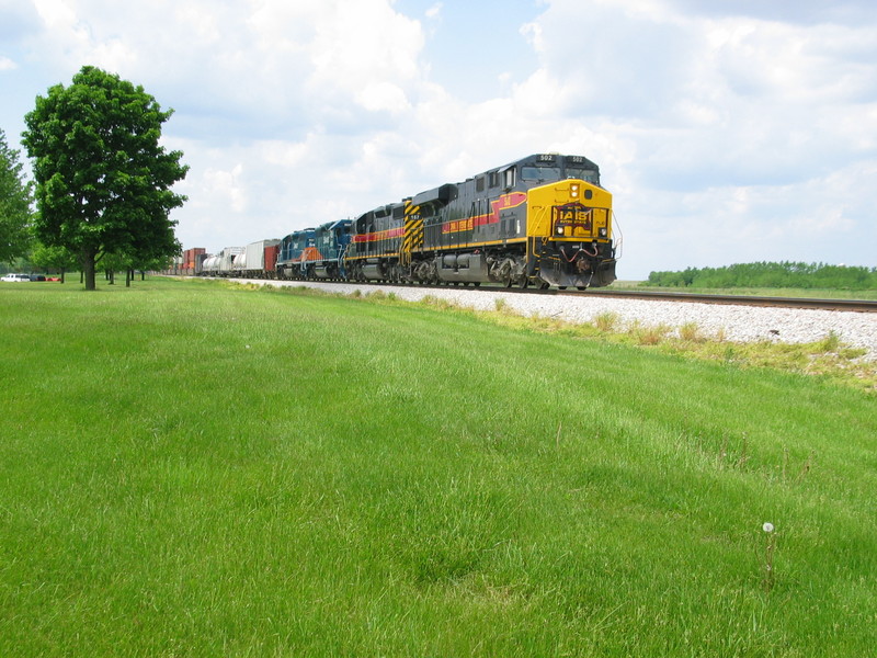 East Train is passing Twin States Engineering at Durant, May 24, 2011.