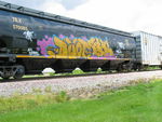 Here's another one of those 75th anniv. hoppers; sad to see the graffiti.