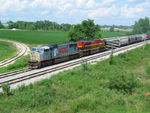 Pulling into N. Star siding to clear up for the turn.