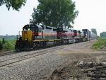 WB heads in to clear up at the east end of N. Star siding, June 28, 2012.