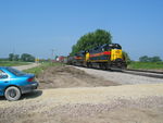 Looks like MOW has some kind of project in the works here, with a temporary driveway, and clearing work done to push the weeds, ties and crap out of the way.  Makes a nice little railfan parking spot...