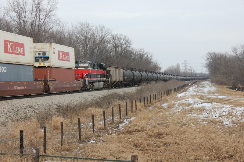 A little surprise tucked in behind the stacks!  And a whole 'nother ethanol train on the rear.