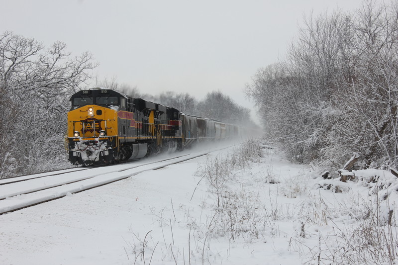 Snow shot!  EB at mp210, Feb. 3, 2015.