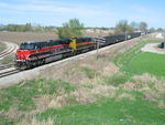 Rare daytime coal train at the Wilton Overpass, March 28, 2012.