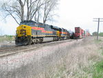 WB crew is setting cars to the Wilton Pocket with their train sitting on the main, March 29, 2012.