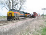 WB crew is setting cars to the Wilton Pocket with their train sitting on the main, March 29, 2012.