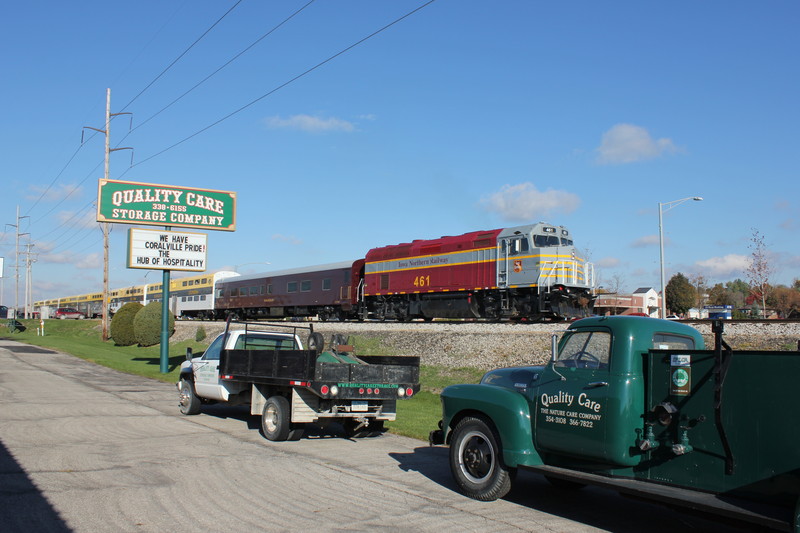 Passing one of Quality Care's classic Chevys.