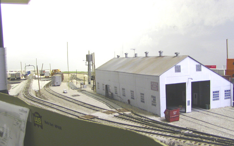 Overall view of the engine facility looking south.