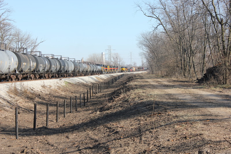 WB is approaching in the distance.  The crews will switch trains here and head back towards home.