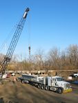 Preparing to unload new concrete bridge deck west of Marengo, Oct. 31, 2011.