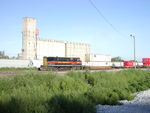 Prototype view of IAIS 801 passing Hansen-Mueller elevator.