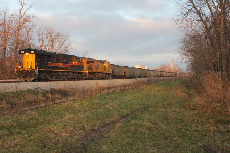 Coal train is parked at N. Star, waiting to meet the EB turn, Dec. 7, 2015.