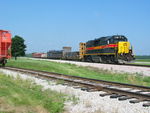 An interesting "extra local" pulls past Twin States with steel loads for Norfolk Iron and Metal, July 8, 2011.