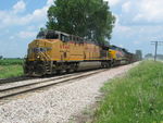 Coal train heads in at the east end of N. Star to meet the EB, July 8, 2011