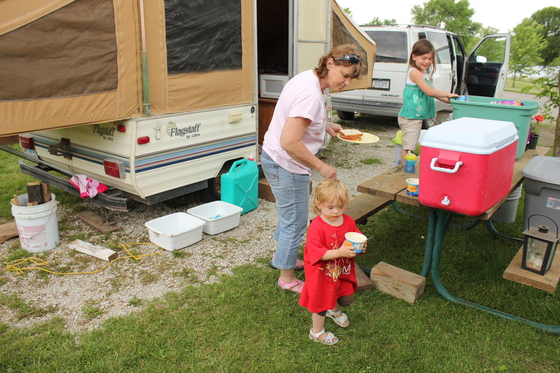 Suppertime at the campground on our first night.