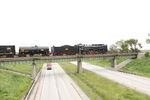 Crossing I-80 east of Dexter.  With a long drive ahead of us and me needing to get to work Sunday night, we were on that eastbound lane shortly after this shot, the conclusion of another great steam weekend!