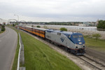The Amtrak special approaches 24th St Rock Island, IL on 13-May-2007.