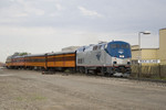 The Amtrak special gets underway at 44th St Rock Island, IL on 13-May-2007