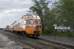 The Amtrak special heads east for Barstow and the BNSF mainline at 7th St East Moline, IL on 13-May-2007.