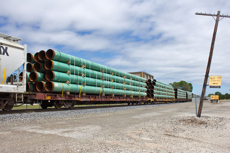 Pipe loads on BICB-31 at 44th St; Rock Island, IL.  June 1, 2015