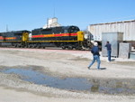 WB at Wilton; Washington railfan Russ Lyon and his dad John were in town today.