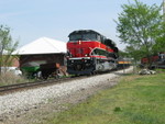 I wish there wasn't so much junk piled around the depot at Tiskilwa, but at least they've got a roof on her.