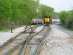Bureau Rocket's power is tied down on the North siding, April 20, 2010.