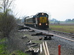 Office Car Special approaches the 217.75 crossing west of Atalissa, April 29, 2008.