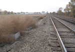 Looking west at the old signal bridge base in Atkinson, IL on 4-Nov-2005.