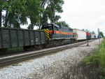 Eng. 625 is on the Wilton Local today, switching cars at N. Star, Aug. 29, 2007.