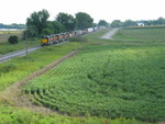 West train approaches the Wilton overpass, Aug. 29, 2007.
