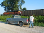 Dad even came out to see this one!  Gevo pusher passes the N. Star crossover, Aug. 6, 2010.